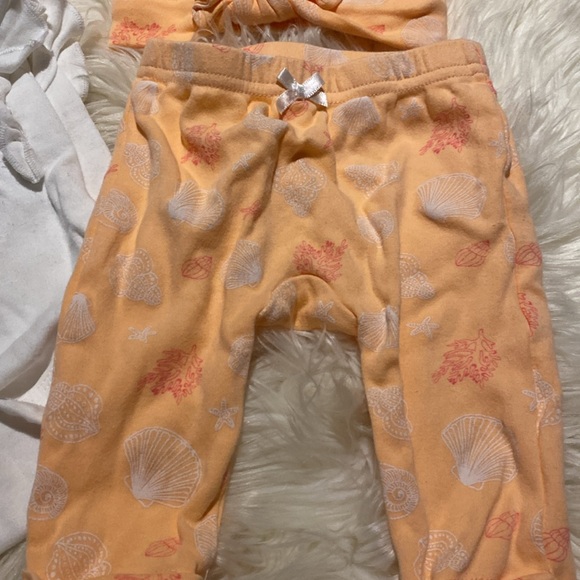 3/25$ Monkey Bars Seashell Squad 3 piece matching set headband onesie and pants - Picture 3 of 6